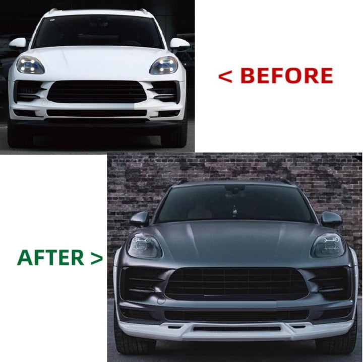 Car Craft Compatible With Porsche Macan 95b 95b.2 For 2018-2021 Upgrade Convert Bodykit Body Kit Front Rear Lip Bumper Skirt Trim Splitter Diffuser Exhaust Tip Pipe Tkt Style