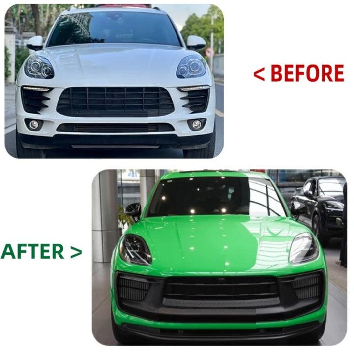 Car Craft Compatible With Porsche Macan 2014-2017 95b 95b.1 95 B.2 Upgrade Facelift Convert To 2024 95b.3 Body Kit Bodykit Through Taillight Laser Headlight Plug And Play Hood Bumper Red CC-7955 - CAR CRAFT INDIA