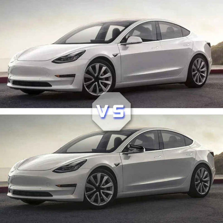 Car Craft Compatible With Tesla Model 3 S X 2017-2026 Side Rear View Case Wing Cap Shell Housing Mirror Covers 3m Tape Pasting Style Carbon Fiber Look CC-11549