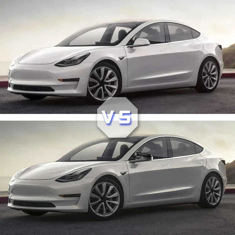 Car Craft Compatible With Tesla Model 3 S X 2017-2026 Side Rear View Case Wing Cap Shell Housing Mirror Covers 3m Tape Pasting Style Glossy Black CC-11548