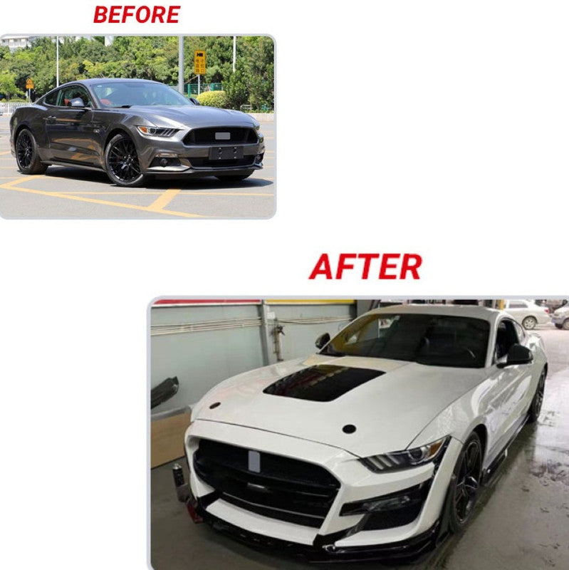 Car Craft Compatible With Ford Mustang 2015-2017 Upgrade Facelift Convert To Gt500 Bodykit Hood Bonnet Gc Must-026