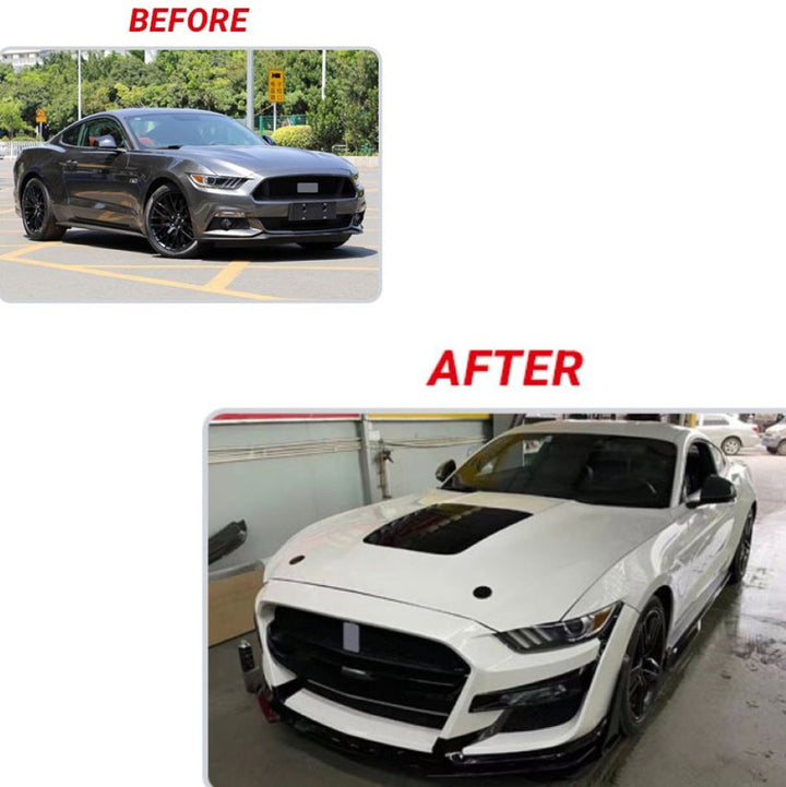 Car Craft Compatible With Ford Mustang 2015-2017 Upgrade Facelift Convert To Gt500 Bodykit Hood Bonnet Gc Must-026