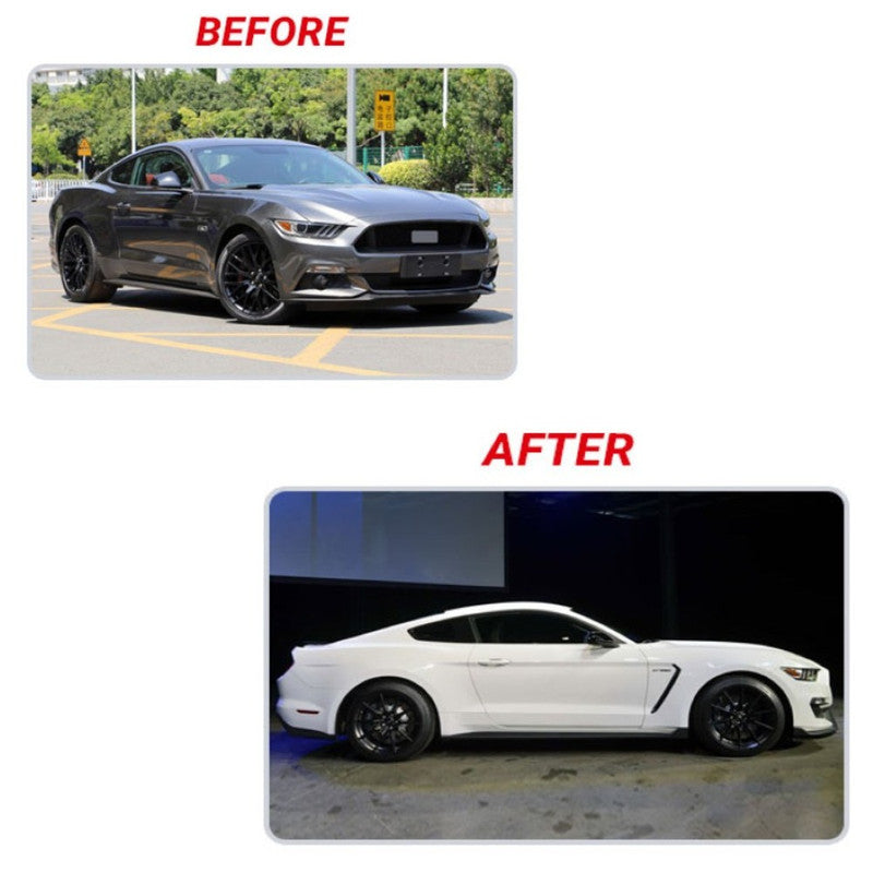 Car Craft Compatible With Ford Mustang 2015-2017 Upgrade Facelift Convert To Gt500 Bodykit Side Skirt Running Board Gc Must-025