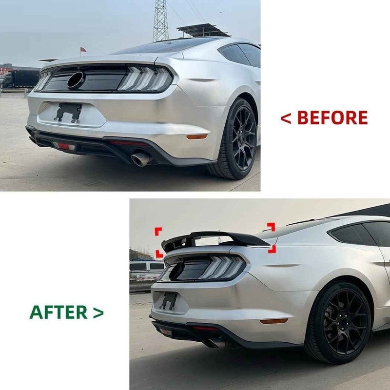 Car Craft Compatible With Ford Mustang 2015-2021 Trunk Wing Lip Boot Rear Spoiler Gt Style Zst-1030 Cf Carbon Fiber Look - CAR CRAFT INDIA