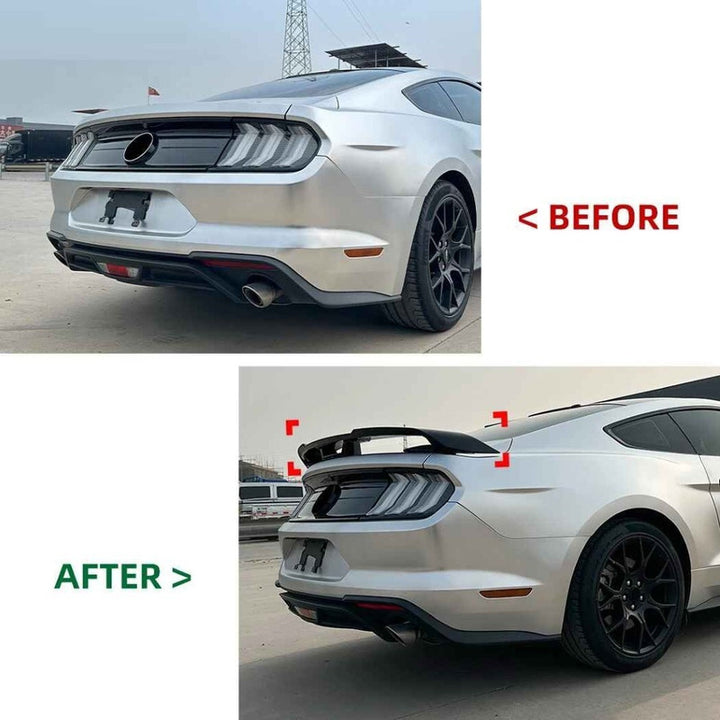Car Craft Compatible With Ford Mustang 2015-2021 Trunk Wing Lip Boot Rear Spoiler Gt Style Zst-1030 Gb Glossy Black - CAR CRAFT INDIA