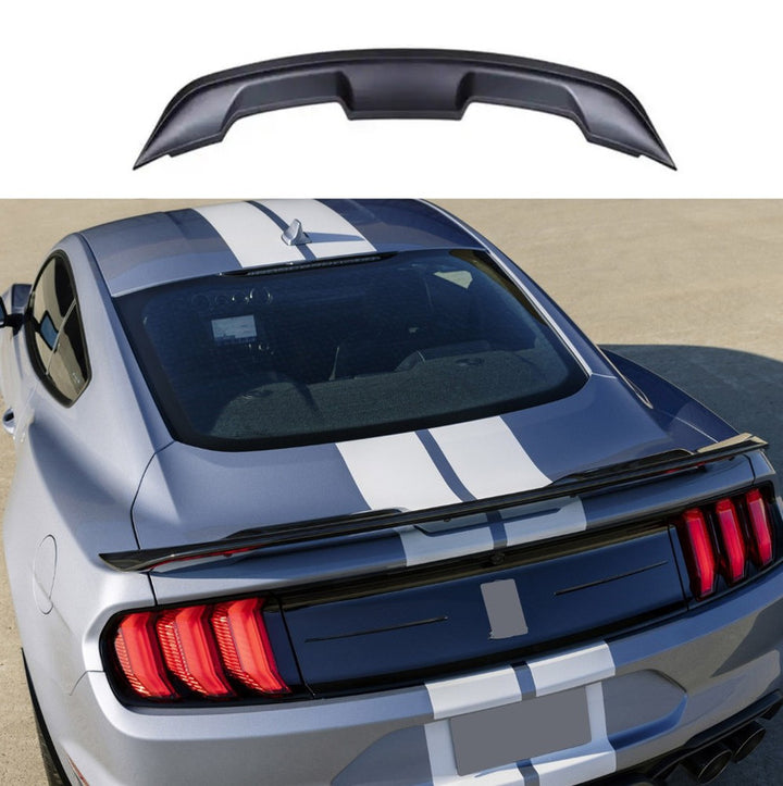 Car Craft Compatible With Ford Mustang 2015-2023 Rear Trunk Wing Boot Lip Skirts Spoiler Gt500 Style Matt Black Gc Must-036/037