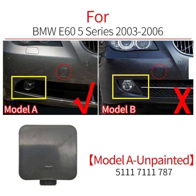 Car Craft Compatible With Bmw 5 Series E60 2003-2009 Rear Bumper Tow Hook Towing Tochan Trailer Cover 51117111787 Model A Unpainted CC-8096 - CAR CRAFT INDIA