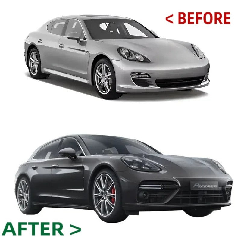Car Craft Compatible With Porsche Panamera 970.2 2014-2016 Upgrade Facelift Convert To 2017 971 Turbo 7 Style Modified Bumper Headlights Bodykit Front