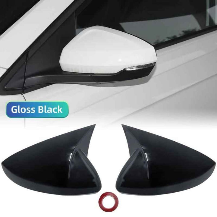 Car Craft Compatible With Volkswagen Vw Polo Mk6 2018-2023 Rear View Case Wing Cap Shell Housing Mirror Covers 3m Tape Pasting Style Glossy Black Usa Not For Indian Cars