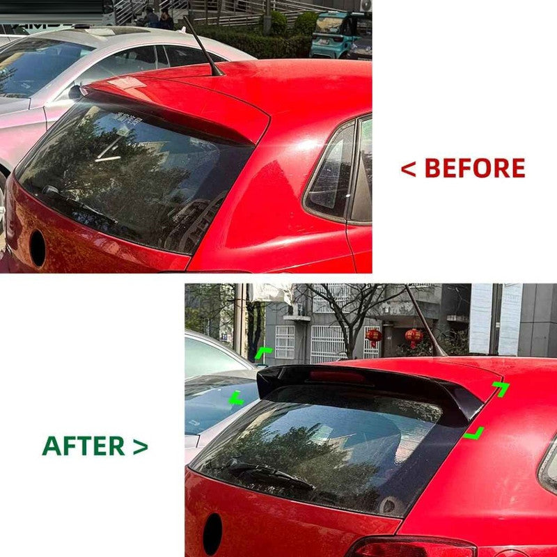 Car Craft Compatible With Vw Volkswagen Polo 2010-2025 Trunk Wing Lip Boot Rear Roof Spoiler Zst-1027 Cf Carbon Fiber Look - CAR CRAFT INDIA
