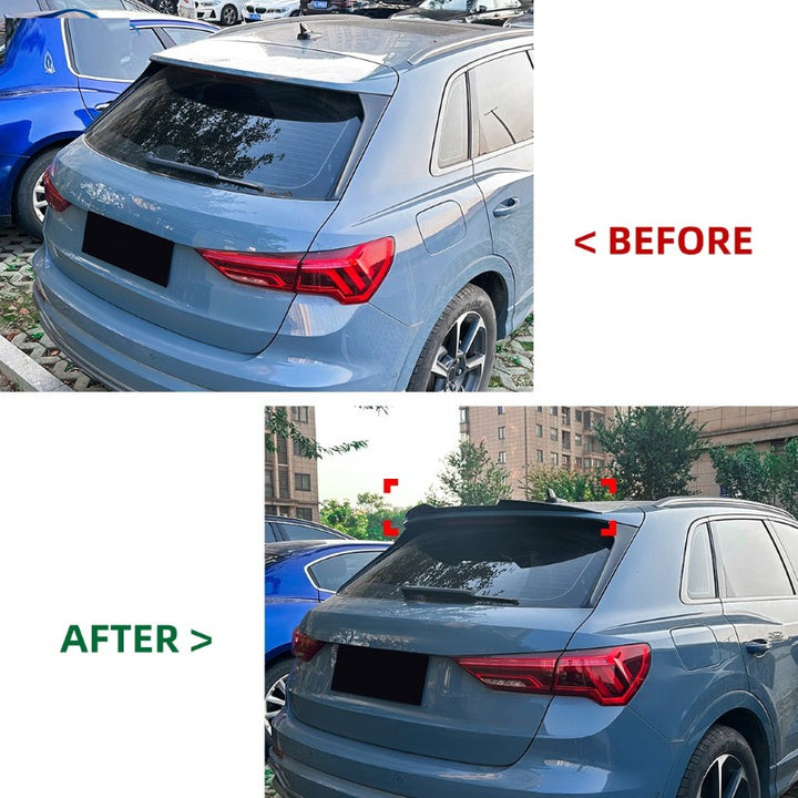 Car Craft Compatible With Audi Q3 F3 2019-2024 Rear Trunk Wing Boot Roof Lip Spoiler Zst-1394 Cf Carbon Fiber Look - CAR CRAFT INDIA
