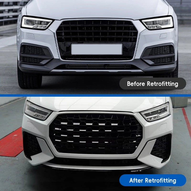 Car Craft Compatible With Audi Q3 2013-2019 Upgrade Facelift Convert To Rs Rsq3 Bodykit Bumper Grill