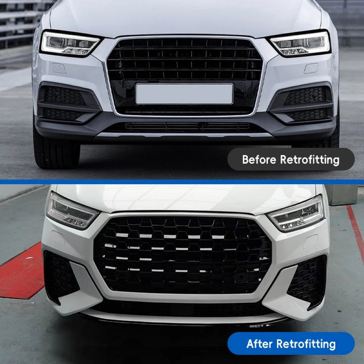 Car Craft Compatible With Audi Q3 2013-2019 Upgrade Facelift Convert To Rs Rsq3 Bodykit Bumper Grill