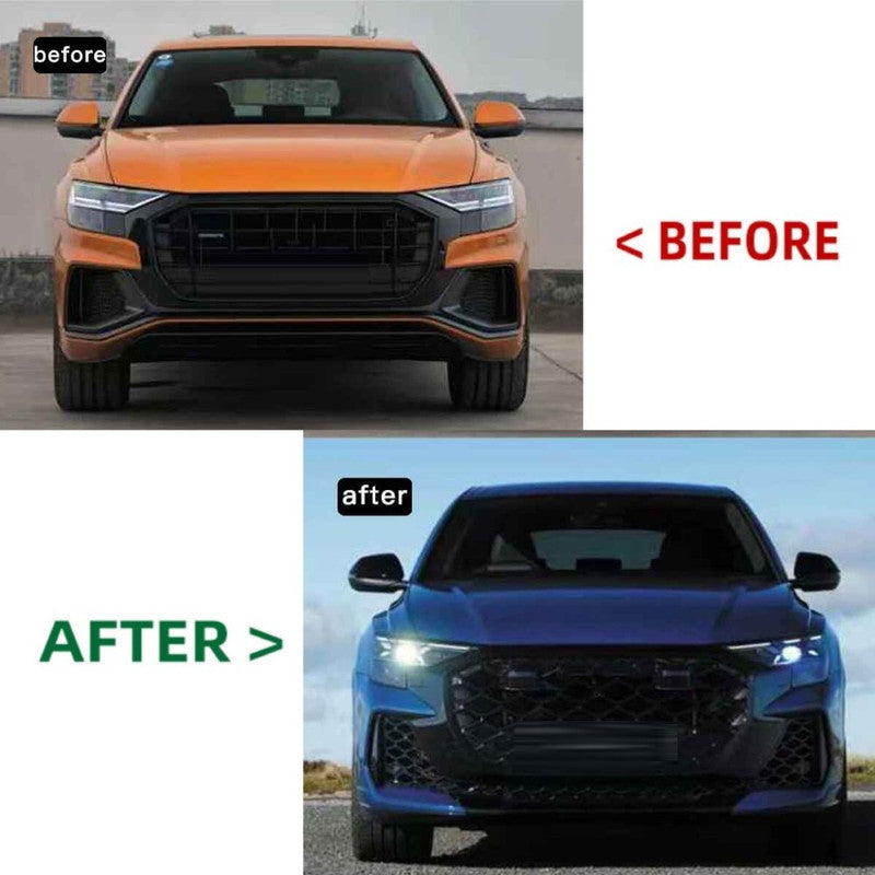 Car Craft Compatible With Audi Q8 2019-2023 Upgrade Convert To Rsq8 2024+ Style Sport Front Rear Bumper Bodykit Grill Fog Grill Side Skirts Diffuser Exhaust Tip Pipe Q8-002 Gc - CAR CRAFT INDIA