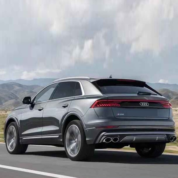 Car Craft Compatible With Audi Q8 2019-2023 Rsq8 Rear After Bumper Lip Splitter Skirst Diffuser Exhaust Tip Pipe Black Q8-008 Gc - CAR CRAFT INDIA