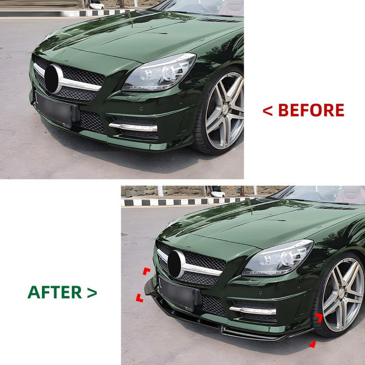Car Craft Compatible With Mercedes Benz Slk W172 R172 Pre-facelift 2011-2015  Front Bumper Lip  Splitter Skirt Trim Zst-1352 Cf Carbon Fiber Look Black CC-10943
