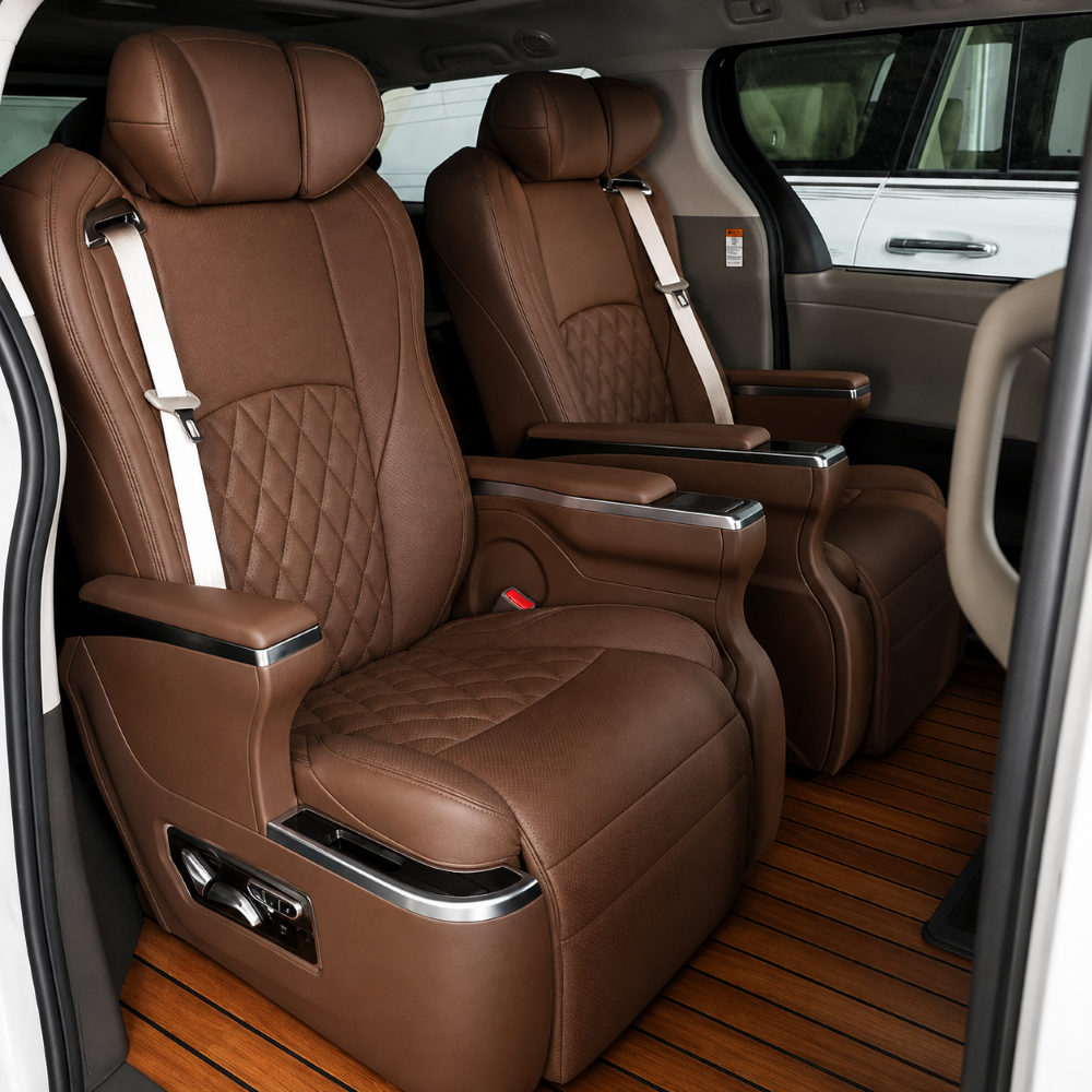 Car Craft Compatible With Innova Hycross Fortuner V Class Captain Electric Recliner Seat Chair Massaging Headrest Ventilation Heating Usb Type C Backrest Leg Support Adjustment All Suv Brown
