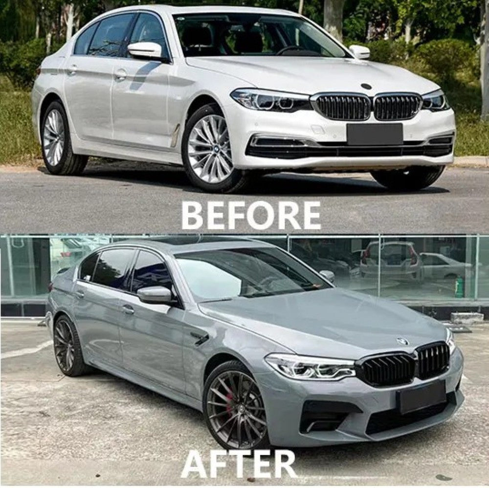Car Craft Compatible With Bmw 5 Series G30 G38 F90 2018-2020 Upgrade Facelift Convert To 2021-2023 M5 M Sport Pre Lci To Lci Front Rear Bumper Bodykit Assembly Side Skirt Splitter Diffuser Lip Front Lip Set G30-034 G30/38-024/025