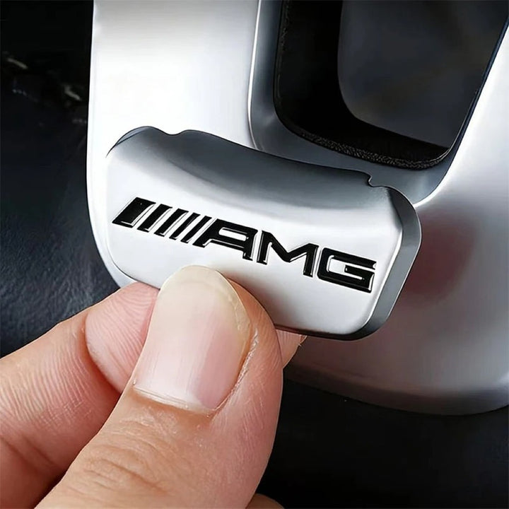 Car Craft Compatible With Mercedes A B C E S Class Ml Gl Gle Gls Cla Gla Glc Slk Grill Letter Logo Badge Emblem Sticker Steering Wheel Trim Cover Badge Sticker 4.1 Cm