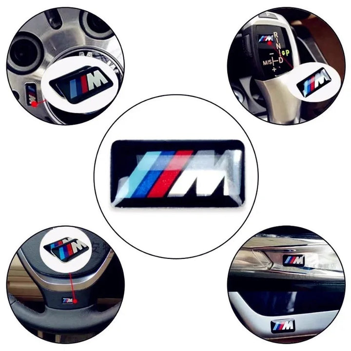 Car Craft Compatible With Bmw 1 2 3 4 5 6 7 Series Z4 X1 X2 X3 X4 X5 X6 X7 Logo Badge Emblem M Sport Steering Alloy Wheel Rim Sticker 16x17mm