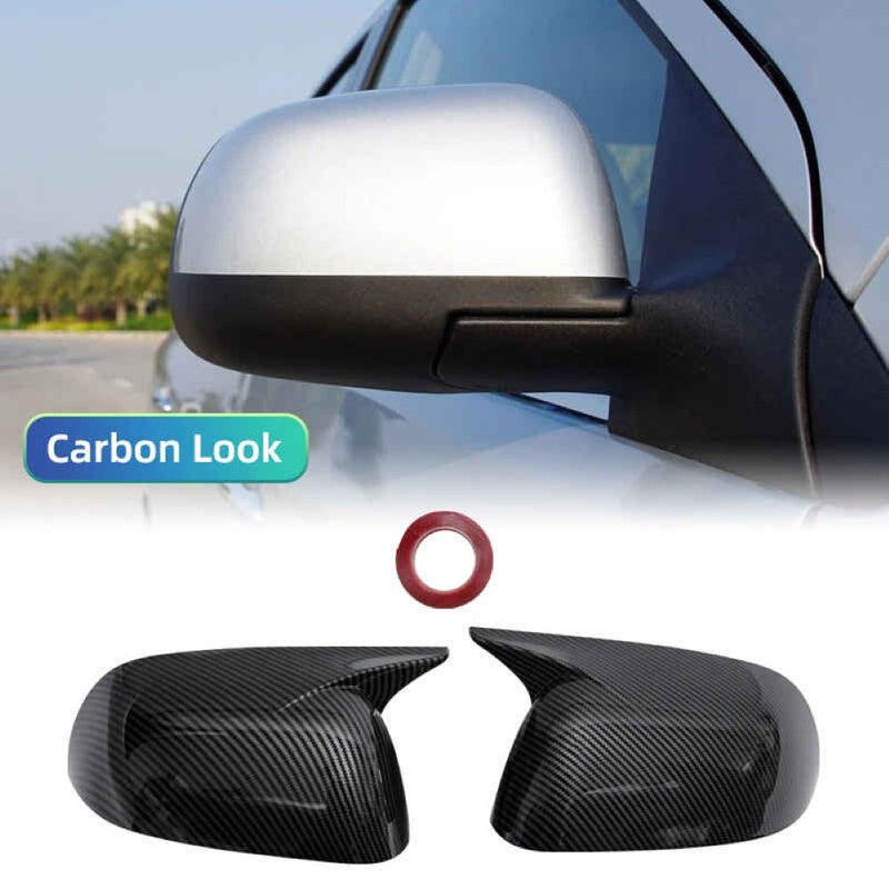 Car Craft Compatible With Nissan Sunny 2010-2016 Side Rear View Case Wing Cap Shell Housing Mirror Covers 3m Tape Pasting Style Carbon Fiber Look CC-11551