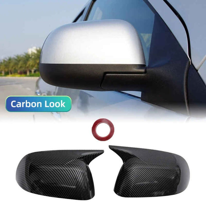 Car Craft Compatible With Nissan Sunny 2010-2016 Side Rear View Case Wing Cap Shell Housing Mirror Covers 3m Tape Pasting Style Carbon Fiber Look CC-11551