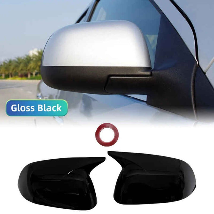 Car Craft Compatible With Nissan Sunny 2010-2016 Side Rear View Case Wing Cap Shell Housing Mirror Covers 3m Tape Pasting Style Glossy Black CC-11550