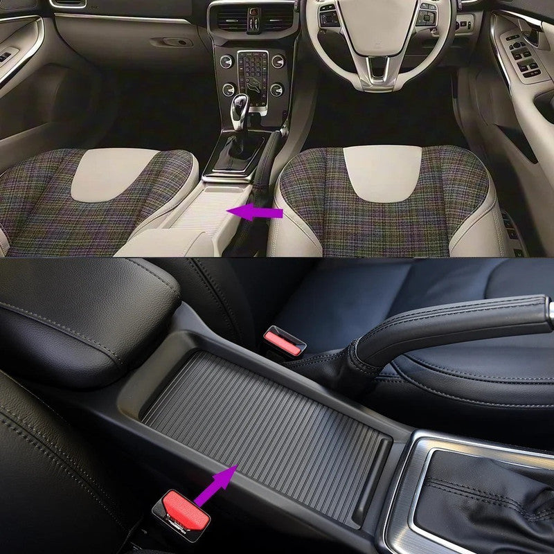 Car Craft Compatible With Volvo V40 2013-2019 Car Interior Central Cup Drink Water Holder Slide Roller Blind Cover Black 31307646-1 CC-9685 - CAR CRAFT INDIA