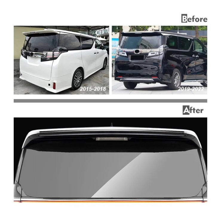 Car Craft Compatible With Toyota Alphard Vellfire 30 35 40 2019-2026 Rear Trunk Wing Boot Roof Trim Skirt Led Spoiler F183