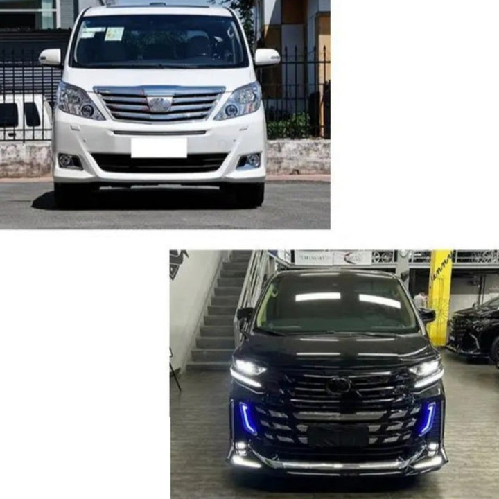 Car Craft Compatible With Toyota Alphard Vellfire 20 2008-2014 Upgrade Facelift Convert To 2023 40 Model Bodykit Front Rear Bumper Headlight Taillight Lamp Side Skirt Hood Fender Splitter Trim F203