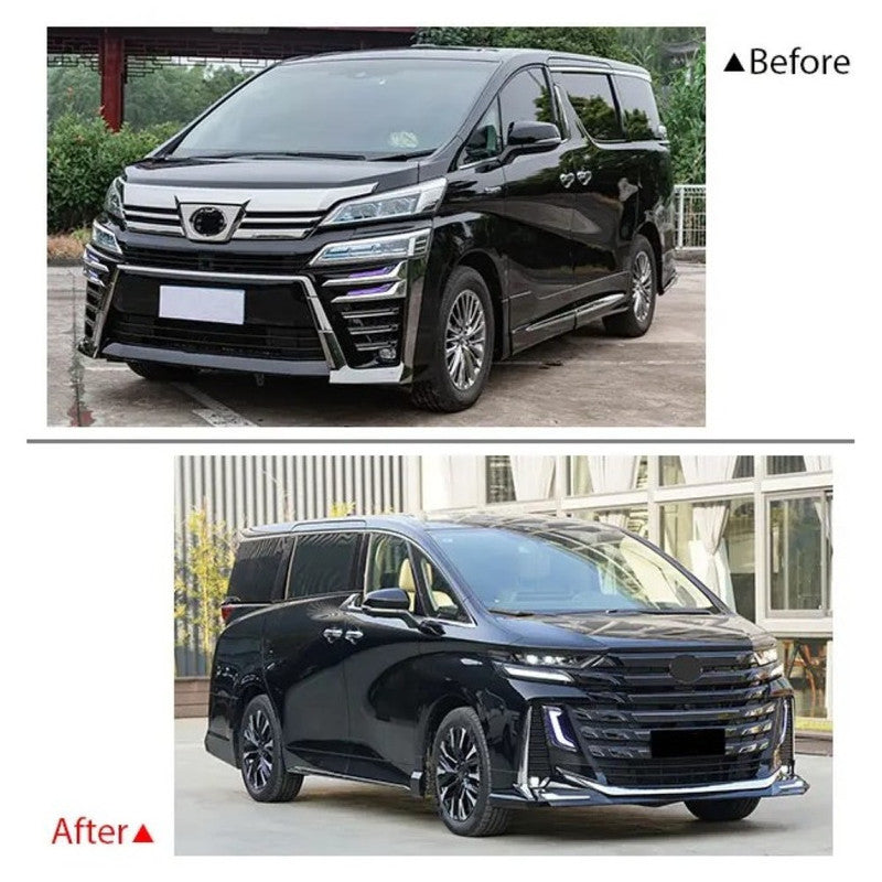 Car Craft Compatible With Toyota Alphard Vellfire 30 35 2015-2022 Upgrade Facelift Convert To 2023 40 Model Bodykit Front Rear Bumper Headlight Taillight Lamp Side Skirt Hood Fender Splitter Trim F187