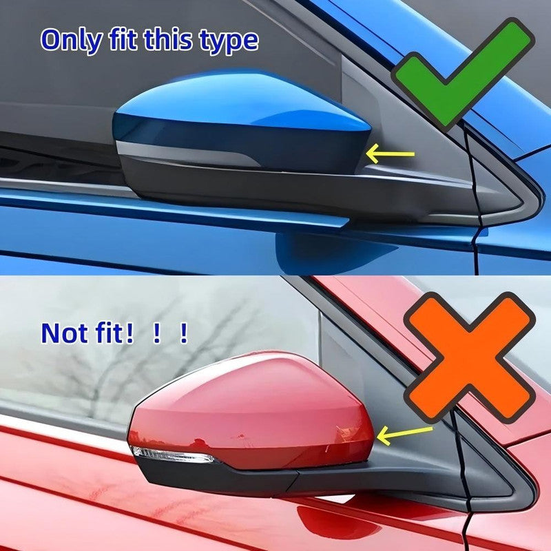 Car Craft Compatible With Volkswagen Vw Virtus 2023-2026 Side Rear View Case Wing Cap Shell Housing Mirror Covers 3m Tape Pasting Style Factroy Style Glossy Black