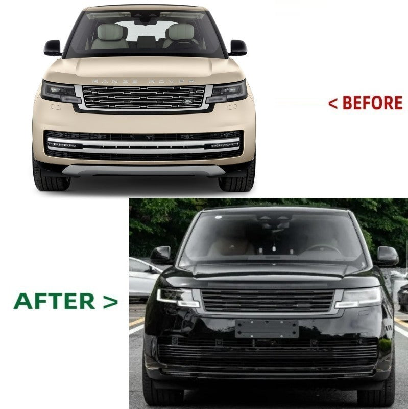 Car Craft Compatible With Land Range Rover Rr Vogue L460 2023-2025 Upgrade Facelift Conver To 2023 Sva Bodykit Front Bumper Mesh Side Vent Splitter Skirts Grill Black - CAR CRAFT INDIA