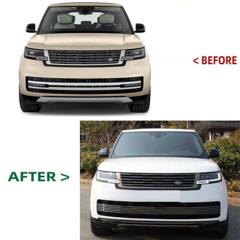 Car Craft Compatible With Land Range Rover Rr Vogue L460 2023-2025 Upgrade Facelift Conver To 2023 Sva Bodykit Front Bumper Mesh Side Vent Splitter Skirts Grill Rose Pink - CAR CRAFT INDIA