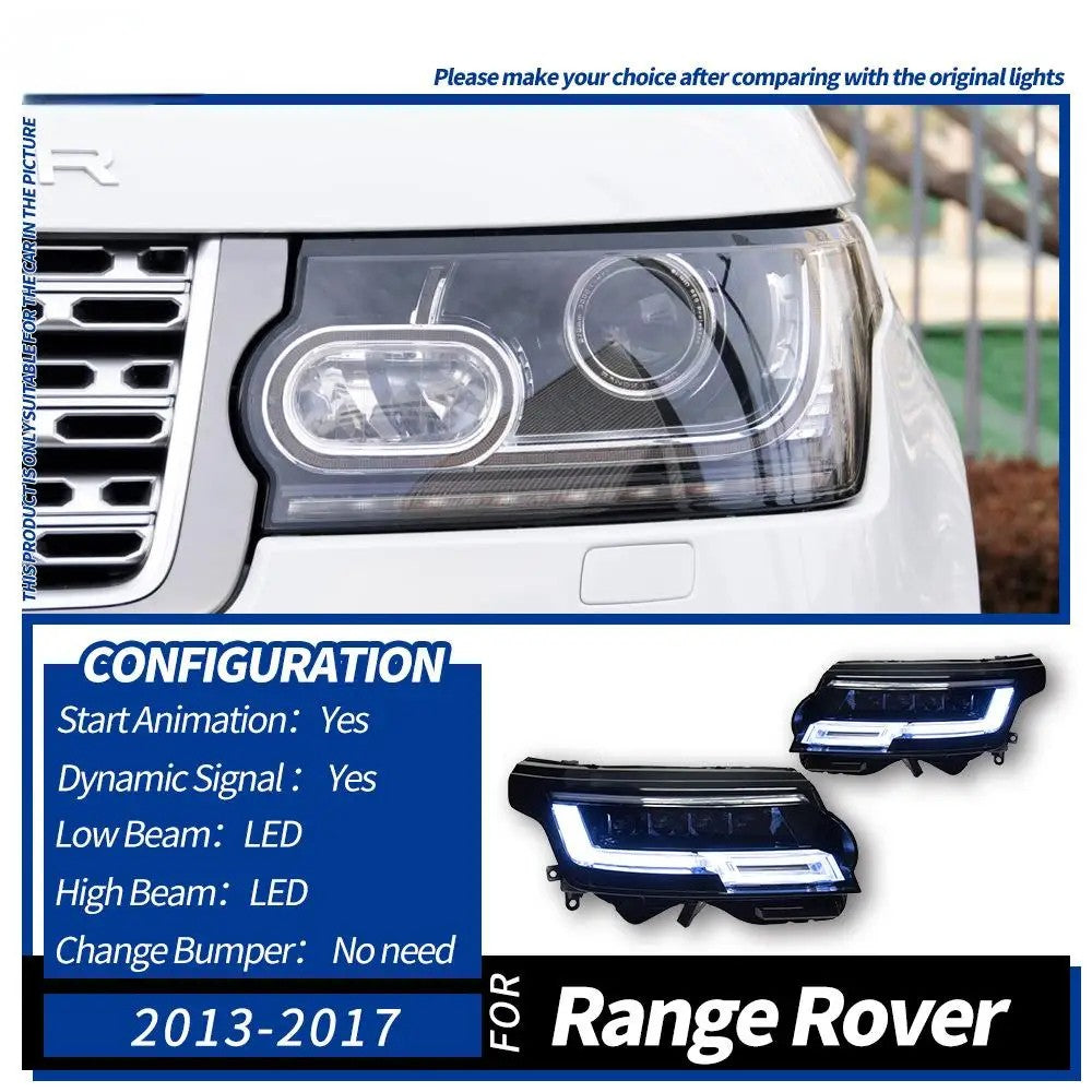Car Craft Compatible With Land Range Rover Vogue L405 2013-2017 Car Front Upgraded Head Light Lamp Xenon Headlight Retrofit Upgrade Modified Led Drl Hid 2024 Matrix Style