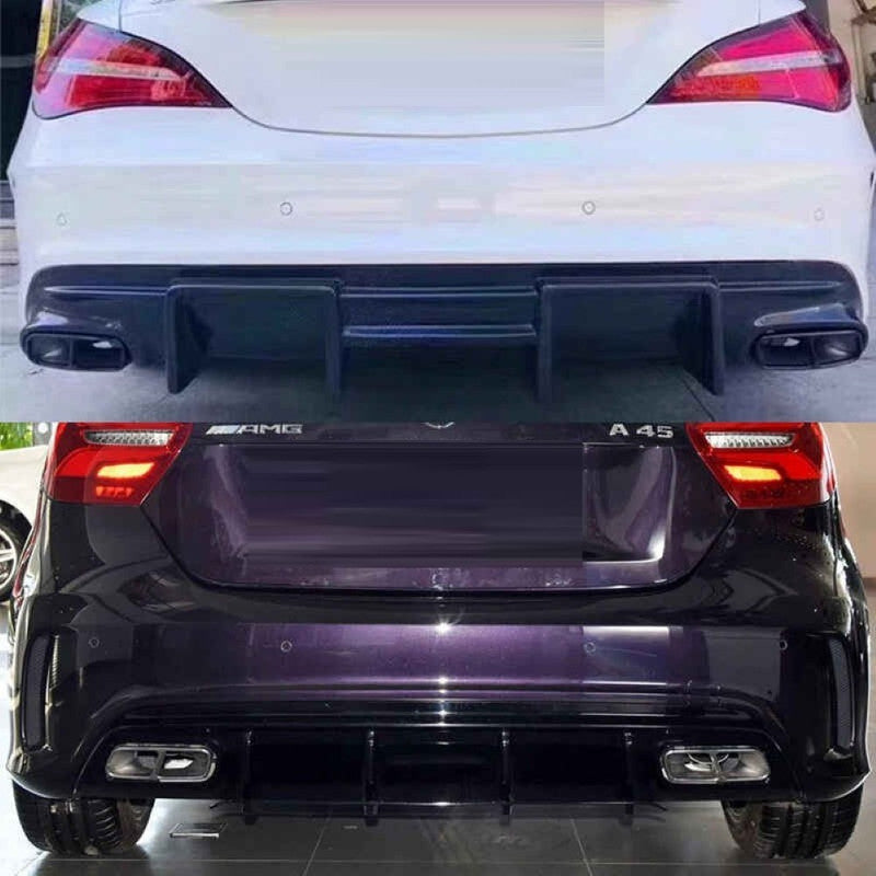 Car Craft Compatible With Mercedes Benz Cla GLA A Class W117 C117 X117 W176 A156 2013-2019 Rear Bumper Upgrade Convert To Amg Amga45 Exhaust Tip Pipe Dual Black Gc W176-011