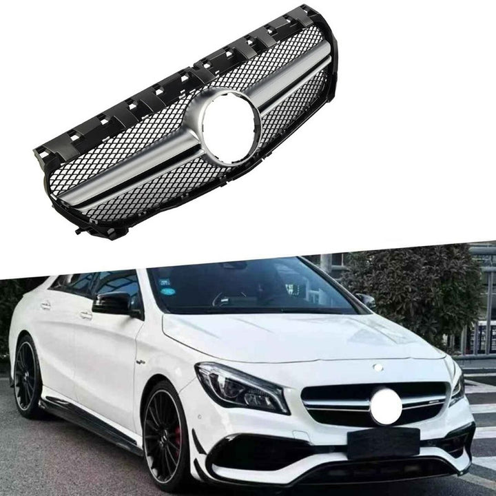 Car Craft Compatible With Mercedes Benz Cla Class W117 C117 X117 2013-2019 Upgrade Front Bumper Cla45 Amg Show Grill Amg Silver Gc W117-001