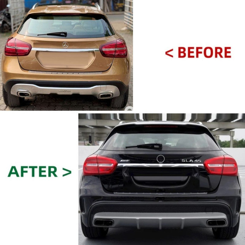 Car Craft Compatible With Mercedes Benz Gla W156 X156 2014-2019 Upgrade Facelift Convert To Gla45 Amg Rear After Lip Diffuser CC-9670 - CAR CRAFT INDIA