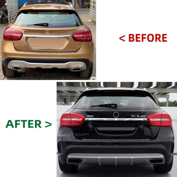 Car Craft Compatible With Mercedes Benz Gla W156 X156 2014-2019 Upgrade Facelift Convert To Gla45 Amg Rear Bodykit Bumper CC-9669 - CAR CRAFT INDIA