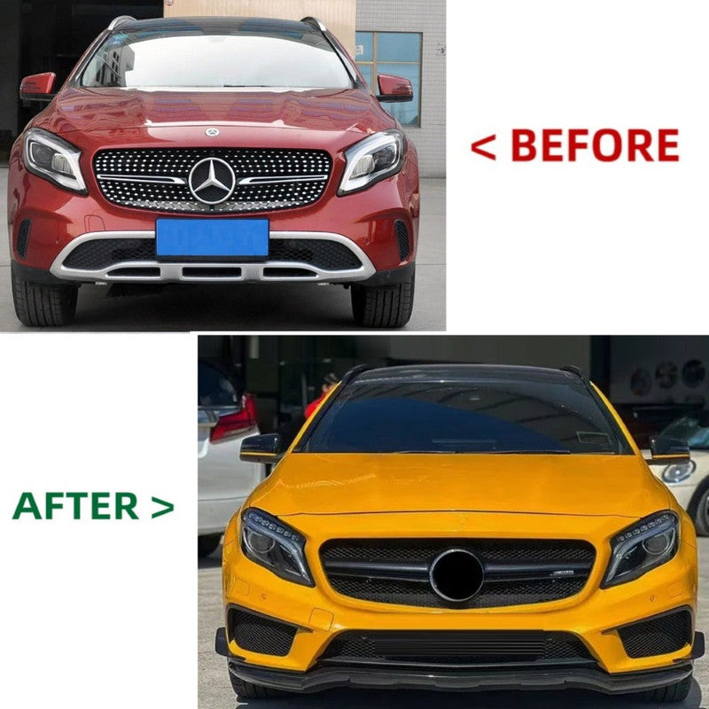Car Craft Compatible With Mercedes Benz Gla W156 X156 2014-2019 Upgrade Facelift Convert To Gla45 Amg Front Rear Bodykit Bumper Exhaust Tip Diffuser Grill CC-9667 - CAR CRAFT INDIA