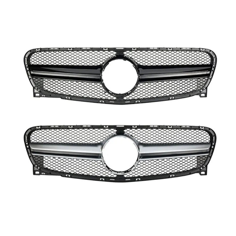 Car Craft Compatible With Mercedes Benz Gla W156 X156 2014-2016 Front Bumper Show Grill Amg Silver Amg45