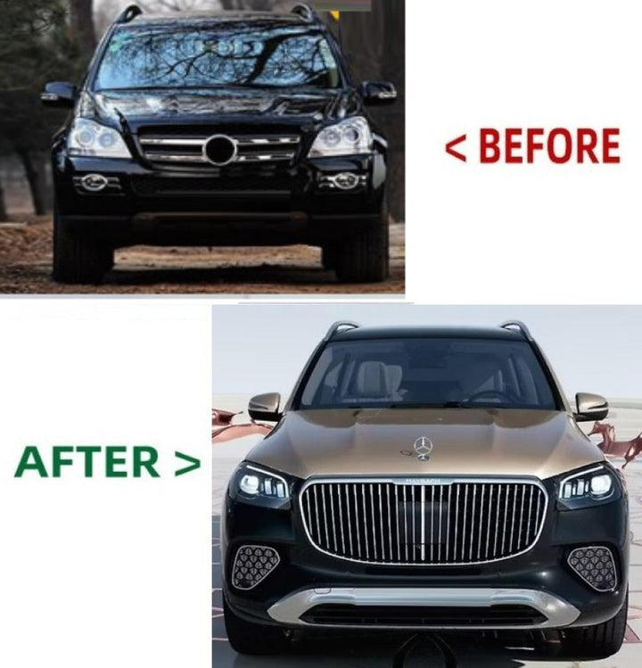 Car Craft Compatible With Mercedes Benz Gl W164 2006-2012 Upgrade Facelift Convert To Gls Maybach W167 2024 Convertion Facelift Bodykit Bumper Headlight Taillight Hood Fender Trunk Skirt Splitter B-5