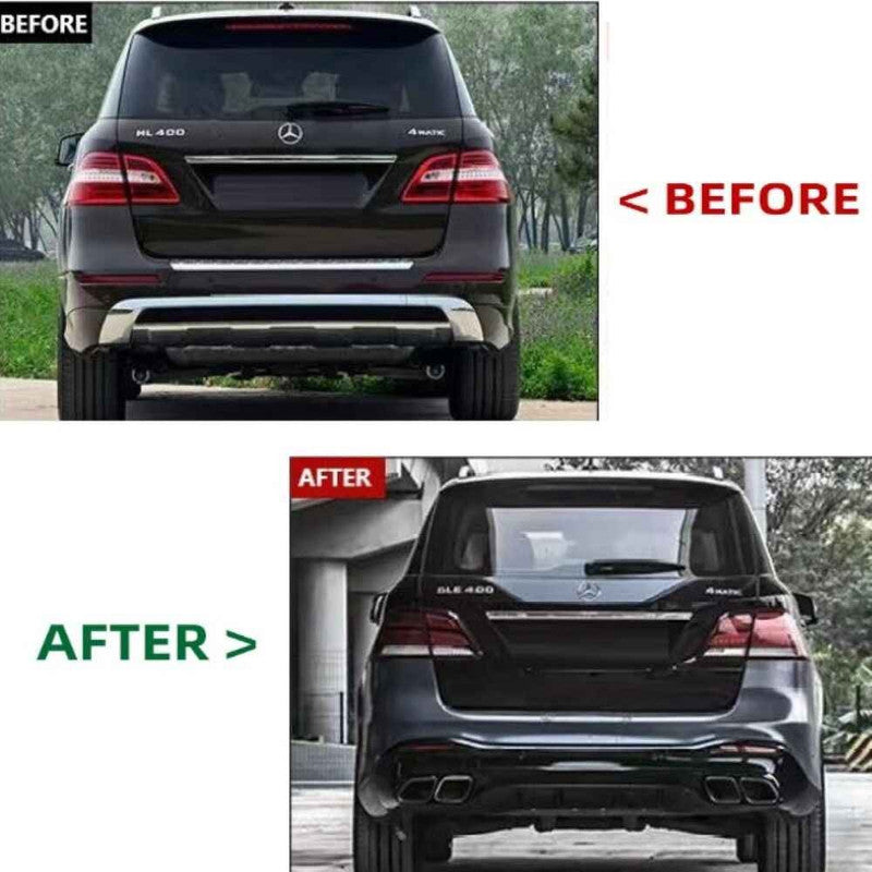 Car Craft Compatible With Mercedes Benz Gle W166 2016-2019 Amg Rear Bumper Upgrade Convert To Gle63 Amg After Rear Lip Diffuser W166-004 Gc