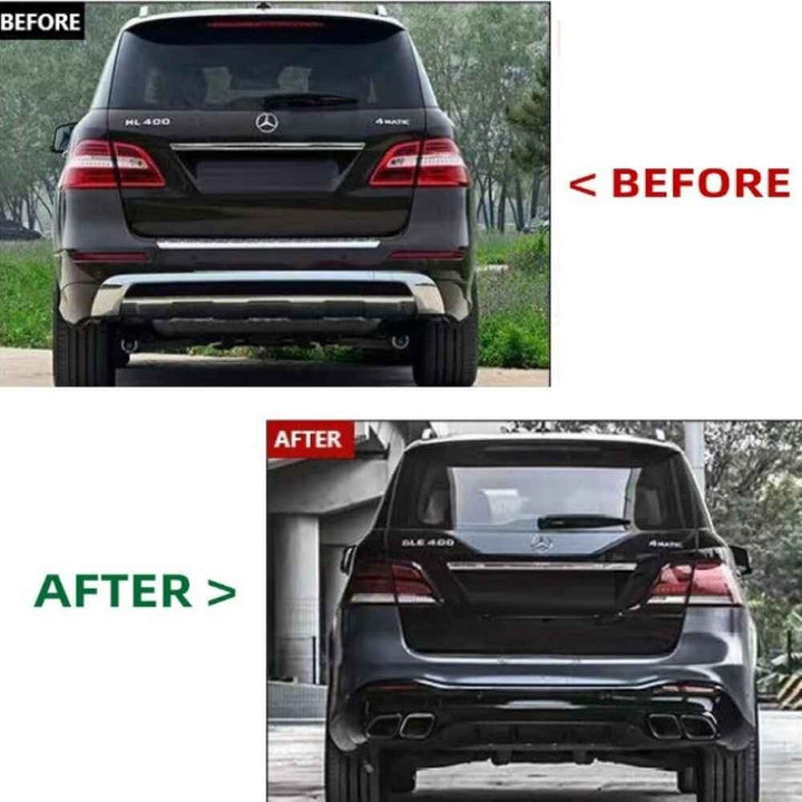 Car Craft Compatible With Mercedes Benz Gle W166 2016-2019 Amg Rear Bumper Upgrade Convert To Gle63 Amg Exhaust Tip Pipe Dual Black Gc