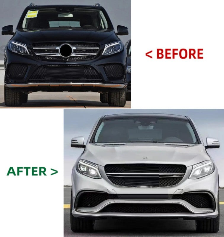 Car Craft Compatible With Mercedes Benz Gle Coupe W166 X166 X292 2015-2019 Upgrade Conversion Bodykit To Gle63 Coupe Amg Bumper Diffuser After Rear Lip Exhaust Tip Pipe Wheel Arch Front - CAR CRAFT INDIA