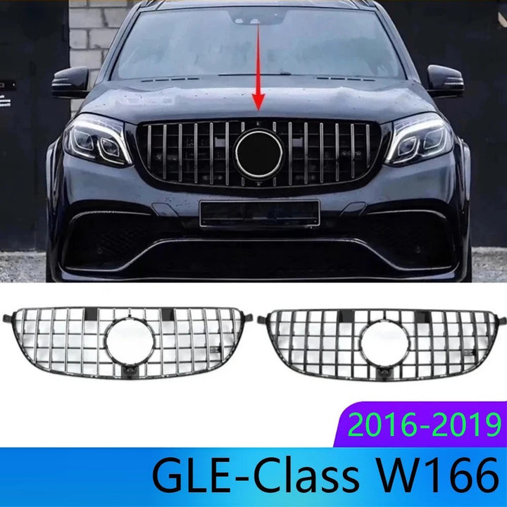 Car Craft Compatible With Mercedes Benz Gle W166 2016-2019 Upgrade Front Bumper Amg Show Grill Gtr Black Gc CC-9603