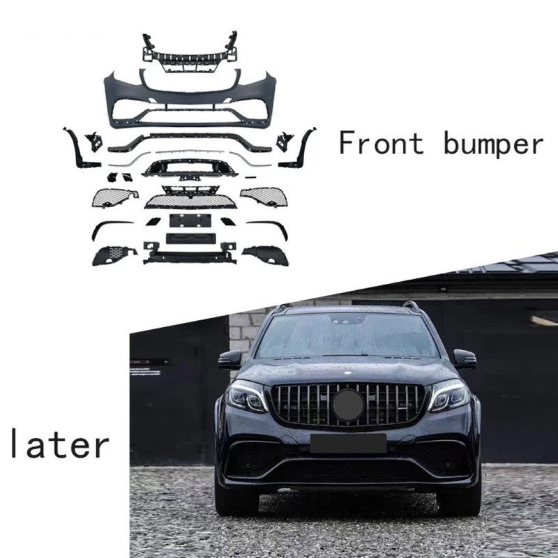 Car Craft Compatible With Mercedes Benz Gls W166 X166 2016-2019 Front Rear Bumper Upgrade Convert To Amg Gls63 Amg Bumper Bodykit X166-008