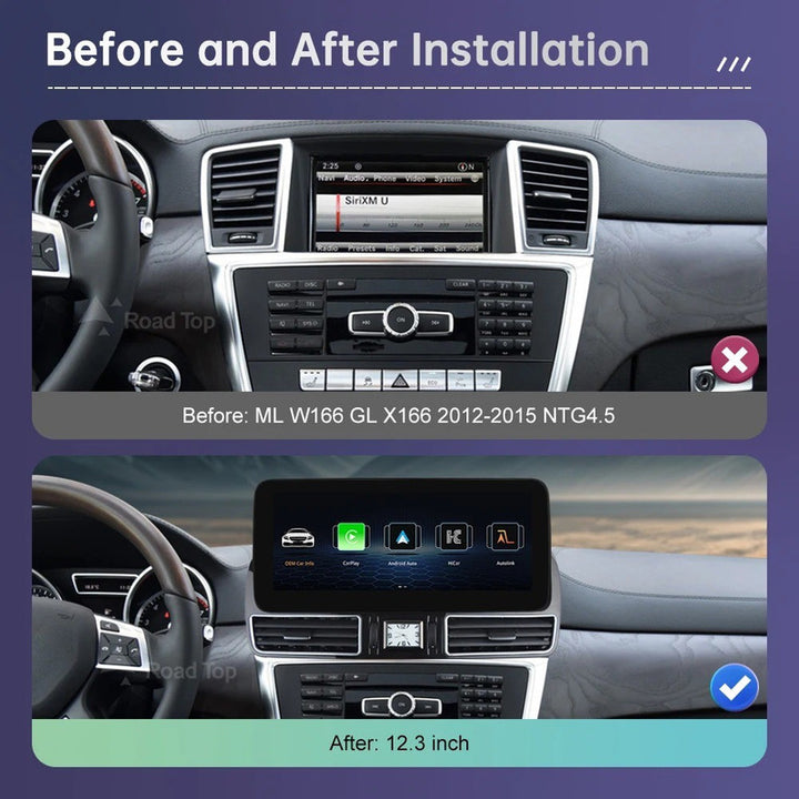 Car Craft Compatible With Mercedes Benz Ml Gl W166 X166 2012-2015 Digital Infotaiment Touch Screen Android Multimedia Player Gps Navigation Radio Carplay Android Auto 12.3 Inch Android 13, 8 Core 4gb+64gb