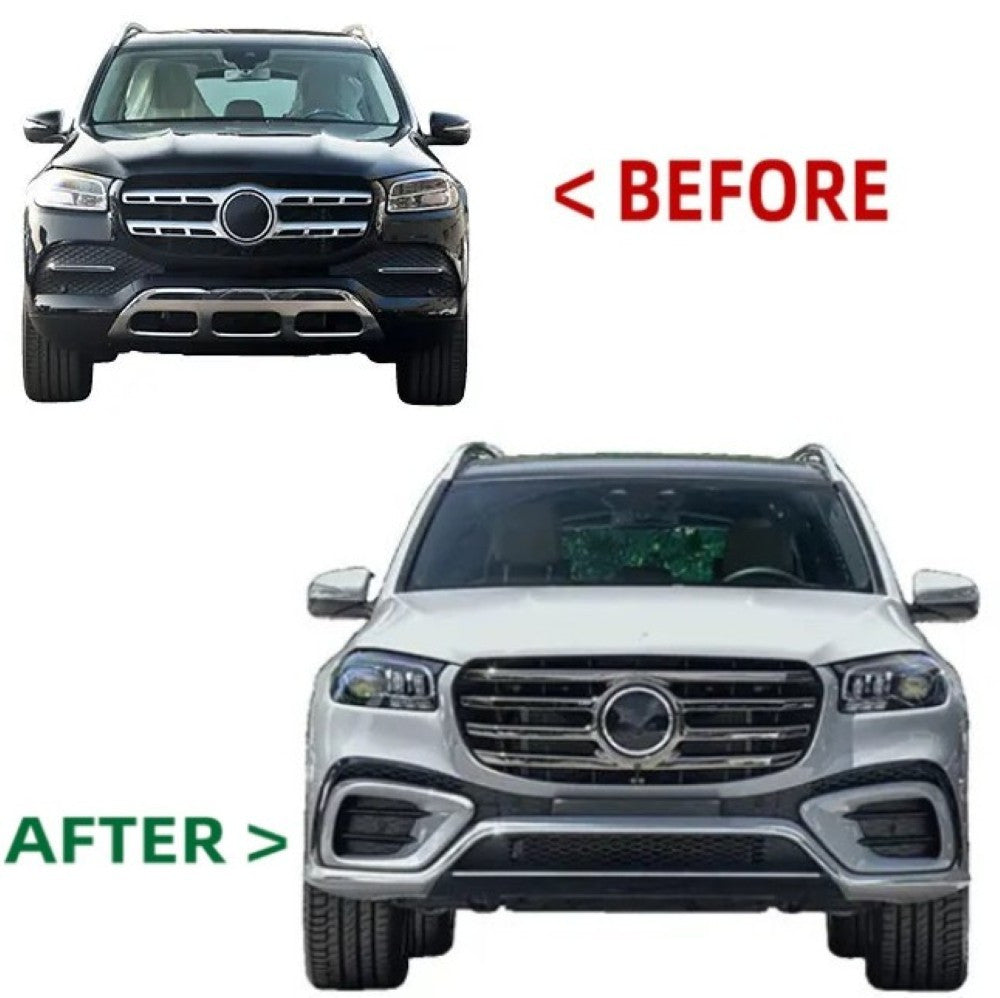 Car Craft Compatible With Mercedes Benz Gls Class W167 X167 2019-2026 Upgrade Facelift Convert To Amg53 Amg Bodykit Front Rear Bumper Grill Wheel Arch Diffuser Tips Skirt Splitter Gls53 Amg53