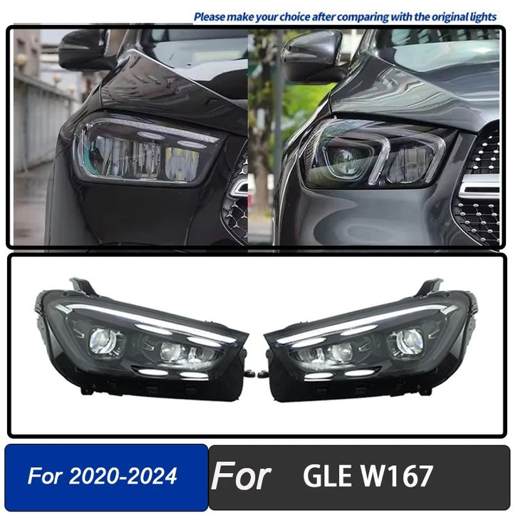 Car Craft Compatible With Mercedes Benz Gle Class W167 X167 C167 2019-2024 Car Front Upgraded Head Light Lamp Xenon Headlight Retrofit Upgrade Modified Led Drl Hid Light 2025 Style Shy - CAR CRAFT INDIA